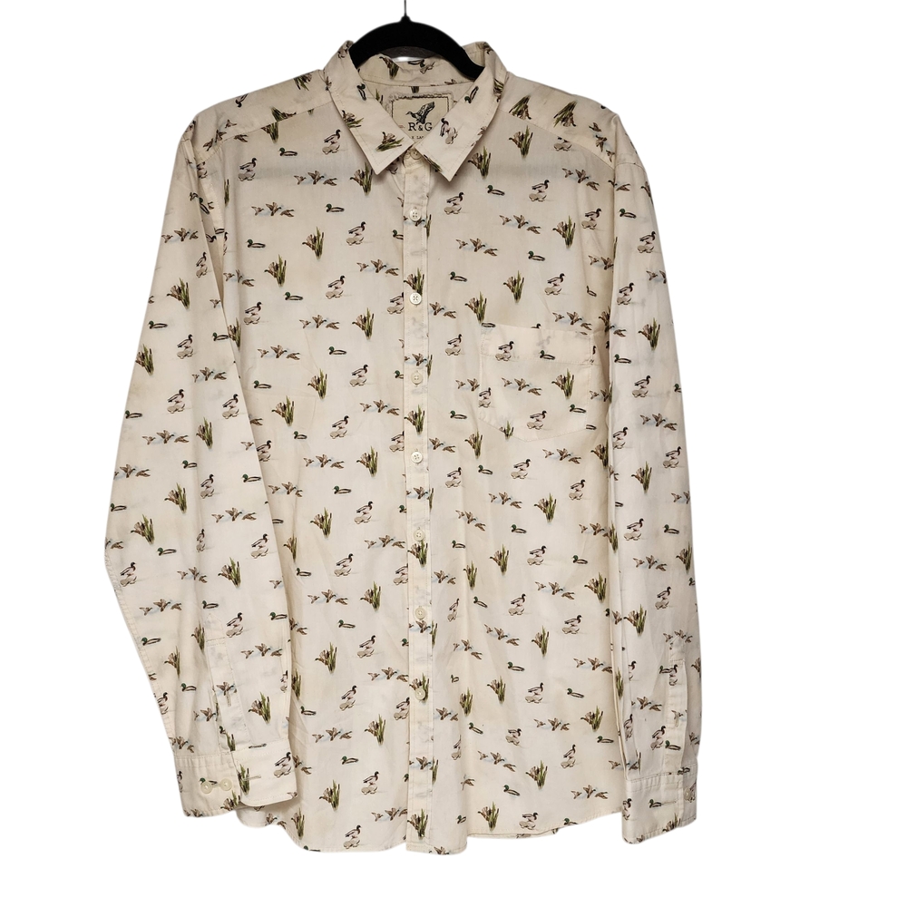 Rodd & Gunn New Zealand Long Sleeve Button Up Mens XL Italian Fabric Duck Print - Picture 2 of 8